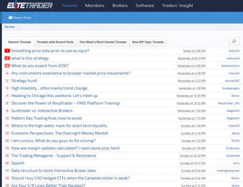 Elite trader stock forum sample