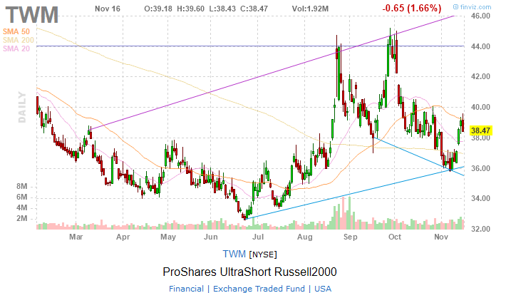 Short ETF TWM chart