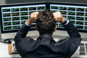 Stock trader sad emotions